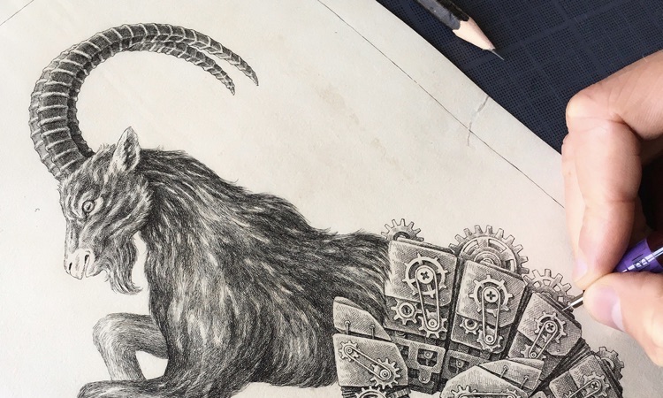sea goat drawing